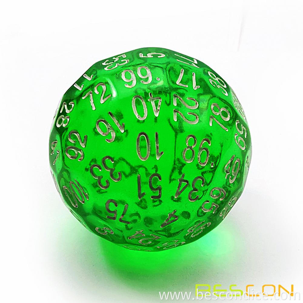 Translucent Polyhedral Dice 100 Sides D100 2 Translucent Polyhedral Dice 100 Sides D100 2